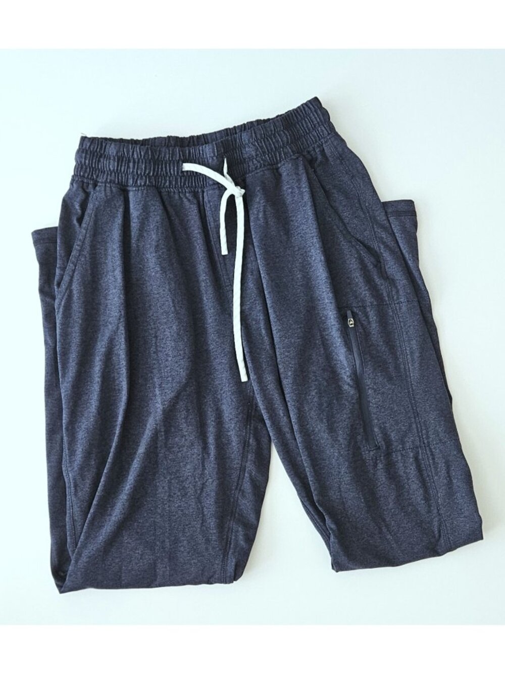 Ron Jon Jersey Knit XS Men's Navy Slate Blue Joggers Pants Zip Pocket